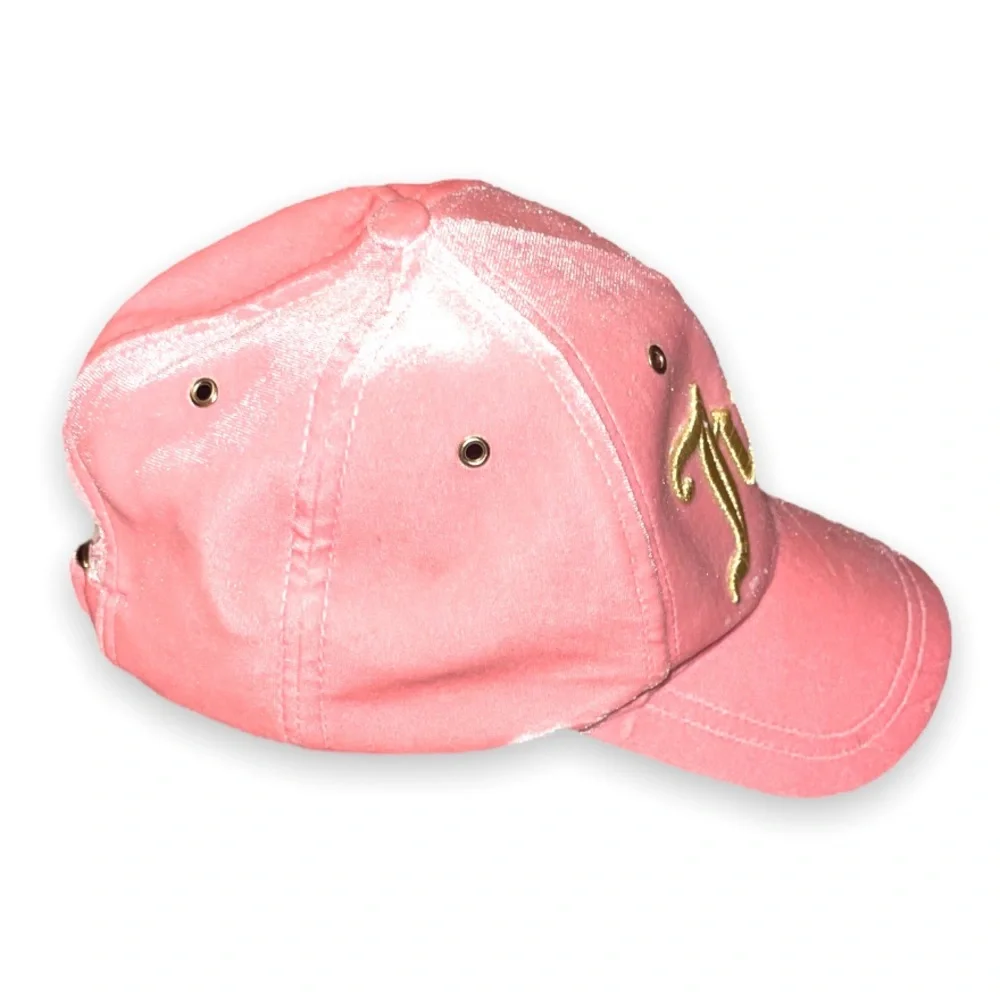 Juicy Couture Vintage Pink Velvet Embroidered Gold Logo 